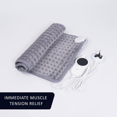 Imported Electric Heating Pad - Large 12 x 24 inches for Muscular Pain - Grey